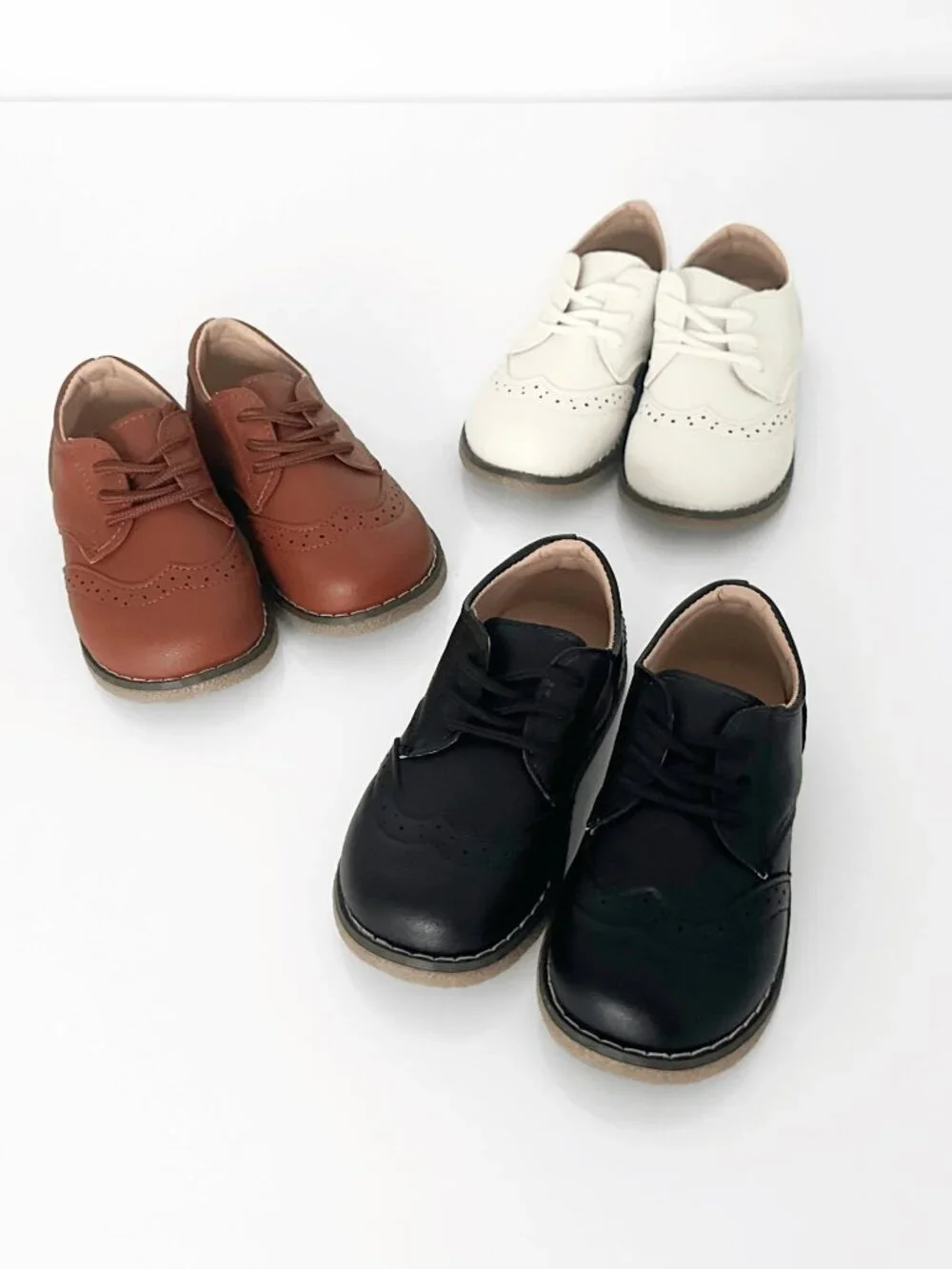 NWT Handsome Boys Classic Oxfords Baby Toddler Kids Children's Shoes Black 8